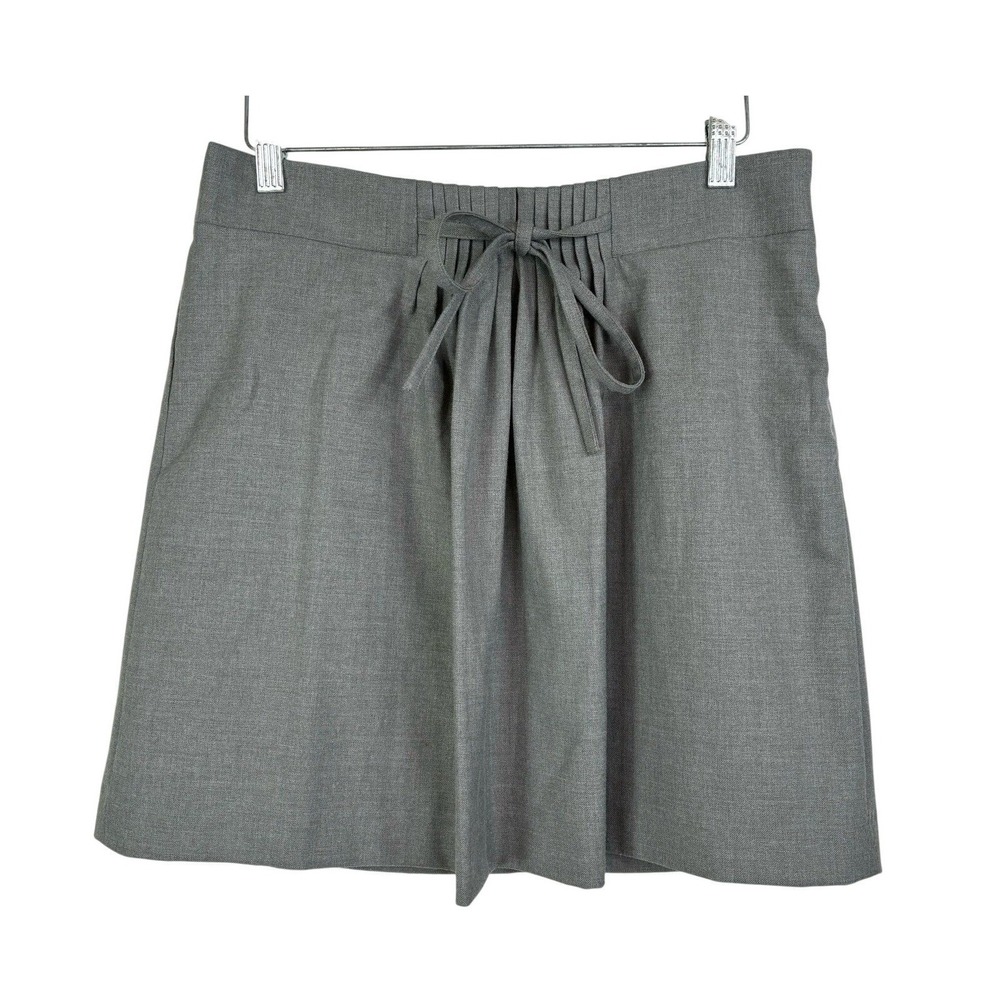Gap Pleated Mini Skirt Grey Stretch Preppy Minimalist Academia Classic Women 6